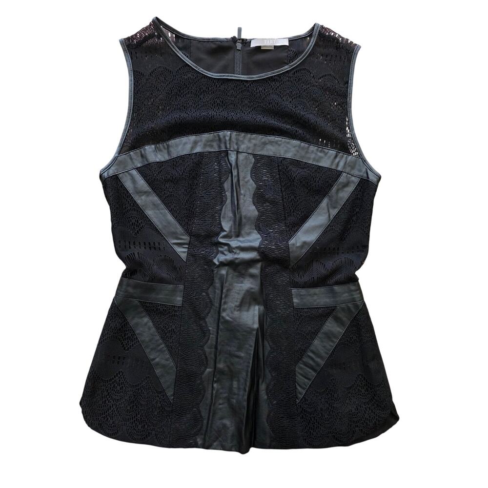 Tart Faux Leather and Lace Sleeveless Shell Tank Top Size XS